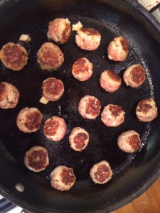 browned meatballs
